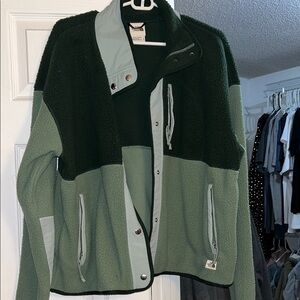 The North Face light green and dark green Fleece Jacket